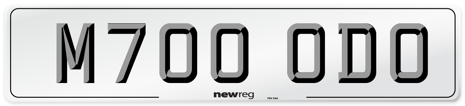 M700 ODO Number Plate from New Reg